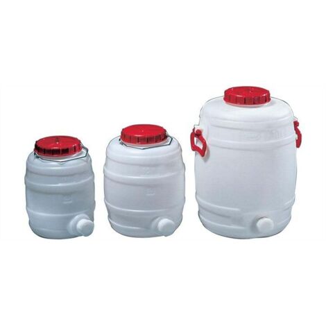 Graf – Fût de stockage 10 l en polyéthylène blanc – Ø 120 mm – Sortie Ø 34 mm – Résistant aux acides – Capacité max 30 kg – 825050 (1/4)