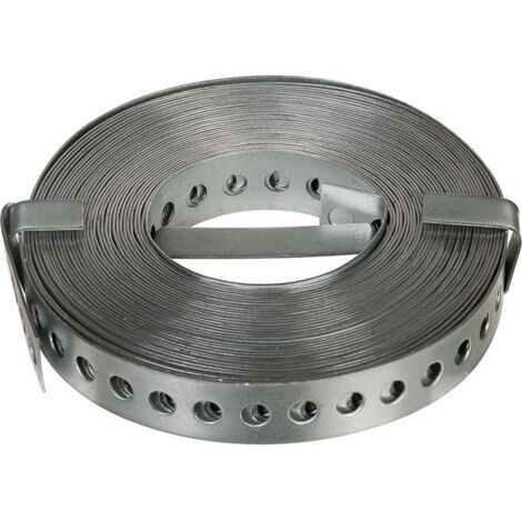 Bande de montage 10 m – Acier galvanisé – Dévidoir plastique – Fixation pour bois dur – Alberts