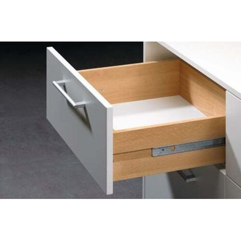 Hettich – Coulisse à sortie partielle pour tiroir 230-350mm – Acier galvanisé – Capacité 12kg – Installation par vissage – Guidage visible