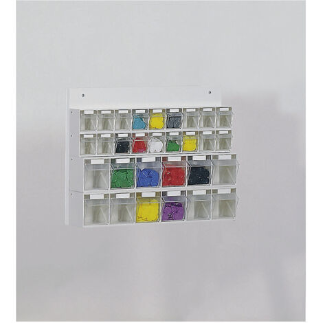 Magasin transparent H410xL600xP108mm 18 x A, 12 x B Ku. blanc (1/2)