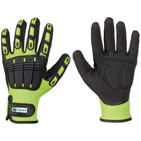 ELYSEE 1 paire de gants résistants jaune fluo / noir taille 10 - 0881-10H (1/4)