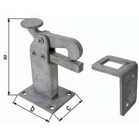 Arrêt de porte galvanisé 6/5,5mm – Butoir à visser en acier brut – Dimensions 50x65x95mm – Pour espaces confinés – Alberts (1/5)