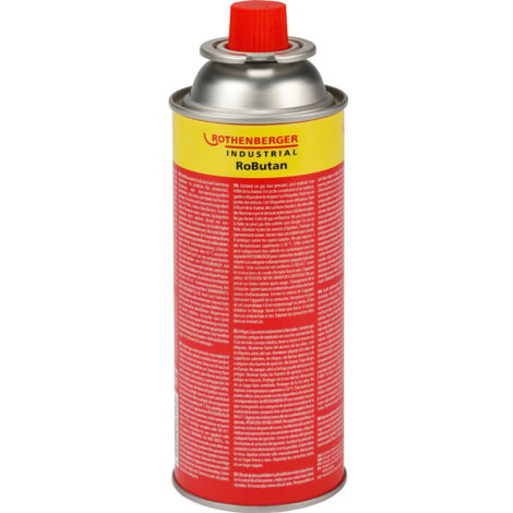 Rothenberger – Cartouche de gaz Robutan 220g – Gaz butane 393 ml – Norme de sécurité EN-417 – Pour réchauds camping et glacières