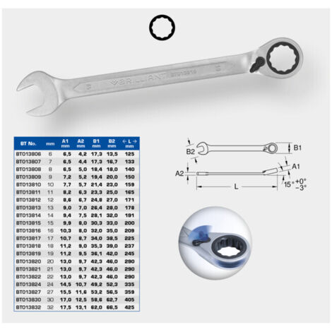 BRILLIANT TOOLS Clé à cliquet réversible 6 mm - BT013806