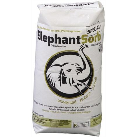 Liant universel Elephant Sorb Spezial 20 l – Absorption rapide des liquides dangereux – Non toxique et ininflammable – Granulométrie 0,3-1,5 mm – RAW