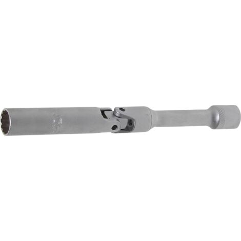 BGS Douille de bougie articulée, douze pans extra longue, entraînement carré intérieur 10 mm (3/8") SW 14 mm - 2987 (1/3)