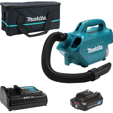 Makita – Aspirateur à main sans fil 12V max avec 2 batteries 2.0Ah – Débit d’air 1300 l/min – Poids 1,8 kg – Pour nettoyage de véhicules – CL121DSA