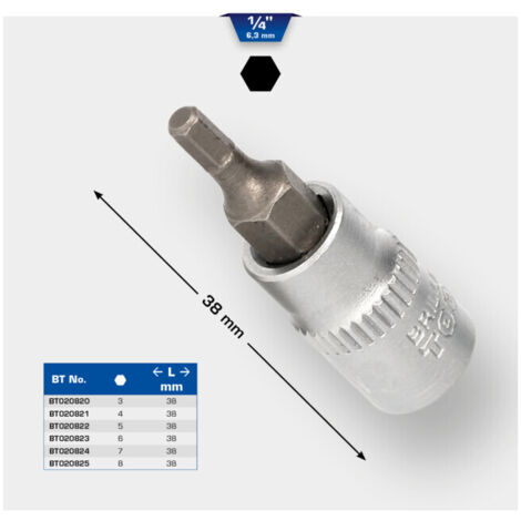 BRILLIANT TOOLS Douille d'embout hexagonal intérieur 1/4" 5 mm - BT020822 (1/5)