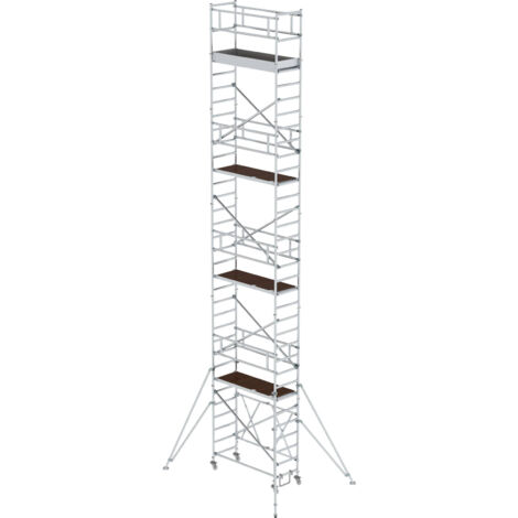 Günzburger Steigtechnik Echafaudage pliant 0,75 x 1,8 m avec stabilisateur Hauteur de plate-forme 8,8 m - 115189 (1/4)