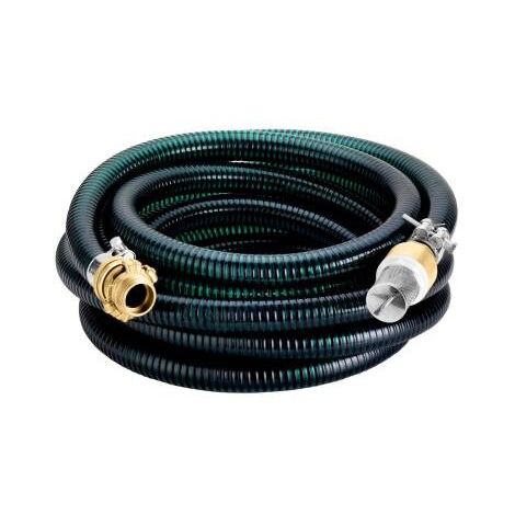 Metabo – Tuyau d'aspiration 1" 628798000 – 7m – Résistant à l'abrasion – Clapet anti-retour pour aspiration rapide – Raccord laiton haute pression (1/5)