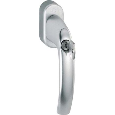 Hoppe – Poignée de fenêtre Atlanta verrouillable en aluminium naturel 32-42mm – Secu100® et Secustik® – Pour fenêtres à ouverture basculante