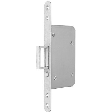Poignée de porte coulissante à encastrer 0393 STA argentée, longueur 20/55 mm, avec ressort et mécanisme de déverrouillage (1/3)