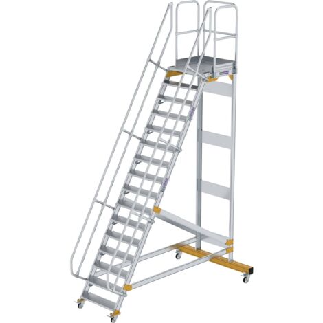 Günzburger Steigtechnik Escalier à plate-forme 60° mobile Largeur de marche 0,8 m 16 marches - 600736 (1/2)