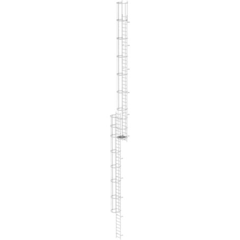 Günzburger Steigtechnik Echelle à crinoline avec protection dorsale (construction) 19,96 m inox - 530175 (1/4)