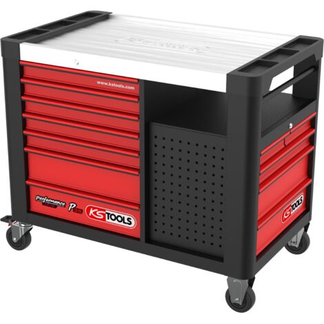 KS TOOLS PERFORMANCEplus P35 NOIR/ROUGE Servante d'atelier avec 12 tiroirs - 873.5008