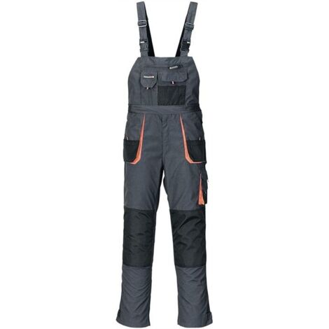 Pantalon pour hommes taille 52 gris foncé/noir/orange 65 % PES / 35 % coton