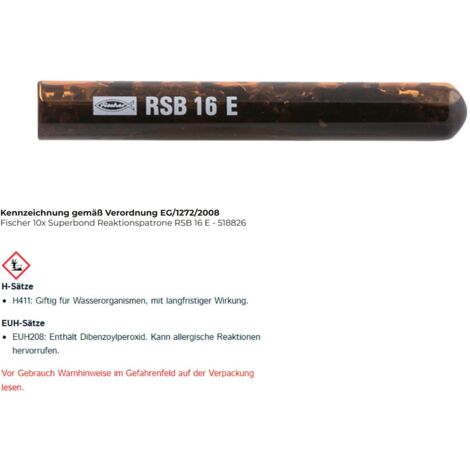 Fischer 10x cartouche de réaction Superbond RSB 16 E - 518826