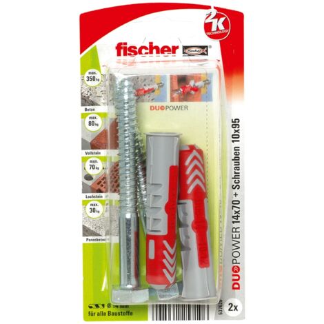 Fischer 2x DUOPOWER 14x70 S avec vis - 537626 (1/2)