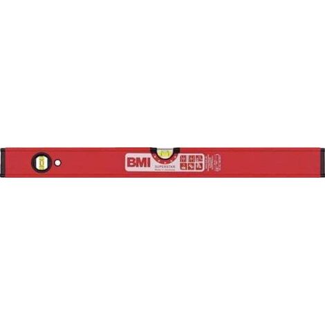 BMI Niveau à bulle SUPERSTAR 80cm Alu.rouge ± 0,5 mm/m - 696080 P (1/5)