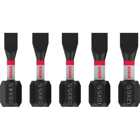 Bosch PRO Slotted Impact Bit SL4.5 SL5.5(x2) SL5.5 SL6.5 25 mm 5 pces - 2608521U60 (1/5)