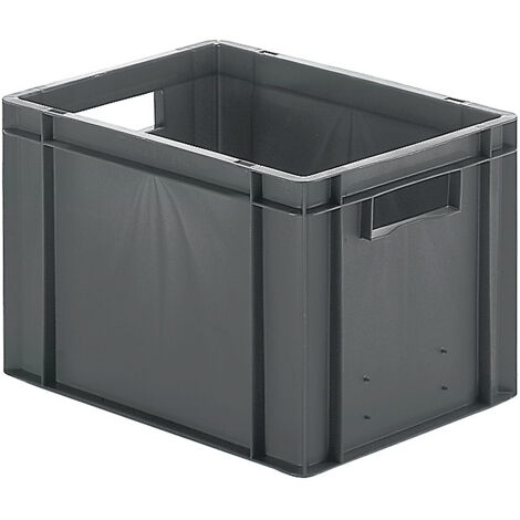 LA-KA-PE Bac de transport empilable L400xl300xH270mm - TK400/270-0 GRIS