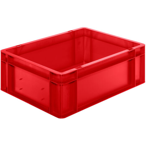 Conteneur de transport gerbables L400xl300xH145 mm rouge PP parois latérales fermées (1/5)