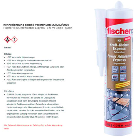 Fischer 1x Colle Forte Express - 310 ml Beige - 59014 (1/4)