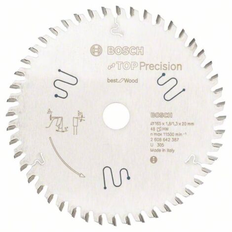 Bosch – Lame de scie circulaire 165mm – Alésage 20mm – 56 dents – Pour bois, métal et plastique – Technologie Cleanteq pour coupe nette (1/10)