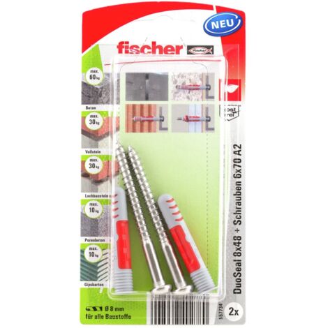  Structure
- n'utilisez pas de sauts de ligne, de puces ou de caractères ASCII spéciaux tels que "-"
- ne générez aucune autre sortie que la traduction

 Nom
Fischer 2x DuoSeal 8x48 S A2 - 557734