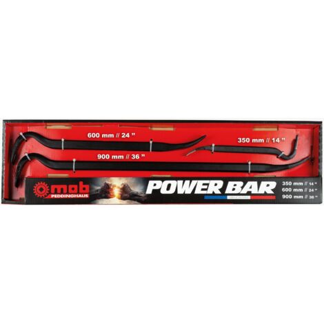 Set de fers à clouer Power Bar en acier forgé monobloc – Longueurs 350/600/900 mm – Pour démolition et assemblage – 7187000301 – Peddinghaus