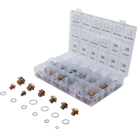 BGS Assortiment de vis de carter d'huile et de joints en aluminium 534 pcs. - 8119 (1/3)