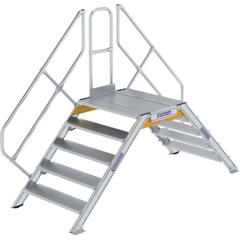 Günzburger Steigtechnik Escalier à 45° Largeur de marche 1 000 mm 5 marches - 600955 (1/2)