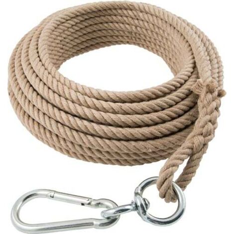 Corde à seau de 25 m, torsadée en 4 brins, avec boucle de 16 mm (1/4)