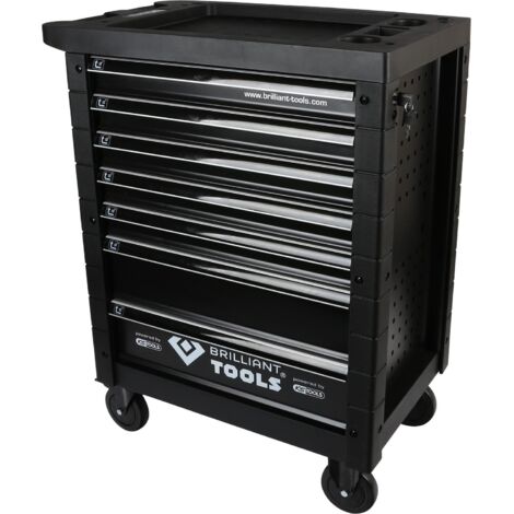 Brilliant Tools – Servante d'atelier roulante 7 tiroirs 400 kg – Dimensions L 77 x H 97,5 x P 47 cm – Coulisse à sortie totale – BT152900 (1/8)