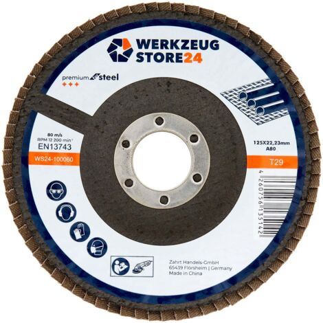 WS24 10x disque à lamelles 125 mm bombé oxyde d'aluminium K 80 - WS24-100060 (1/2)