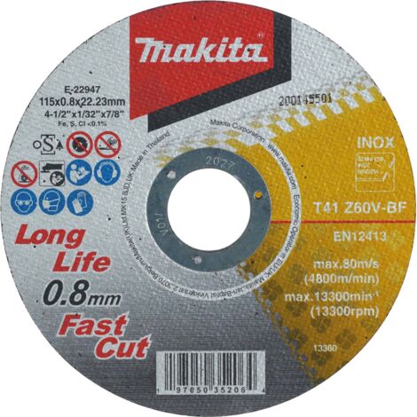 Lot 100 Disques à Ébarber Makita 115 Mm – Grain A36P, Épaisseur 6 Mm, Pour Meuleuse D’Angle Métal Et Soudure