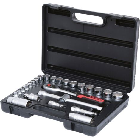 Kstools – Coffret cliquet et douilles 3/8" 26 pièces – FlankTraction-Profil – Chrom Vanadium – Boîtier en plastique durable (1/8)