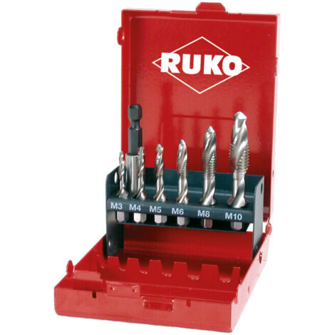 RUKO Coffret de tarauds machine mixtes "Courts" 7 pièces HSS en cassette industrielle - R270020 (1/5)