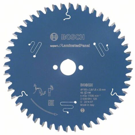 Bosch – Scie circulaire à main pour panneaux stratifiés 165mm – Lame carbure ATB 48 dents – Coupe lisse et silencieuse – 2608644128