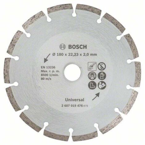Bosch – Disque diamant pour meuleuse Ø 180 mm – Alésage 22,23 mm – Coupe nette pour béton et pierre – Outil professionnel
