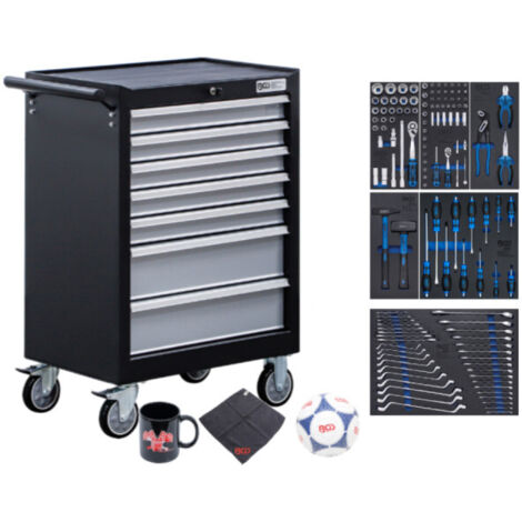 Chariot d'atelier BGS 7 tiroirs avec 129 outils - 6065