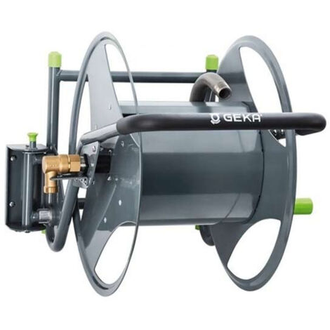 Dévidoir mural GEKA P40 – Filetage G 3/4″ – Capacité 40m Ø 19mm – Acier pulvérisé – Pour chantiers humides (1/5)