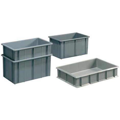 mauser Bac de transport empilable rectangulaire 37,0 l PE gris - 31002211 (1/3)