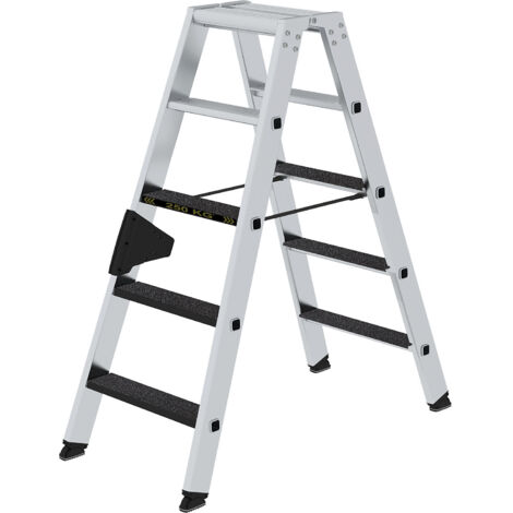Günzburger Steigtechnik Escabeau à marches 250 kg accessible des deux côtés avec clip-step R13 2 x 5 marches - 043805 (1/5)