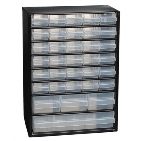 raaco Magasin pour petites pièces L 306 x P 150 x H 420 mm tôle d'acier 34 tiroirs - 132091 CABINET C 34