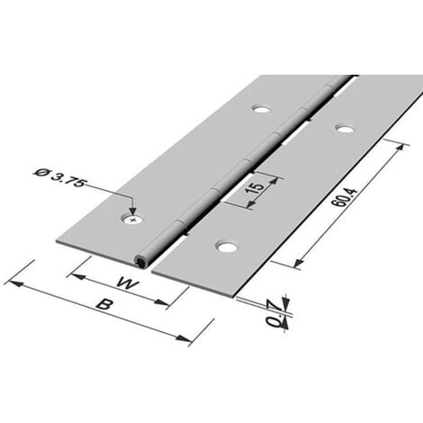 PG Charnière à tige L.ouvert 32mm S.0,7mm 1200mm Fe vern - 14039