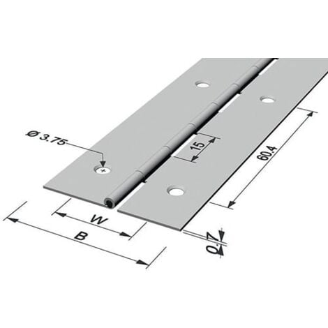 PG Charnière à tige L.ouvert 32mm S.0,7mm 1200mm Fe vern - 14039