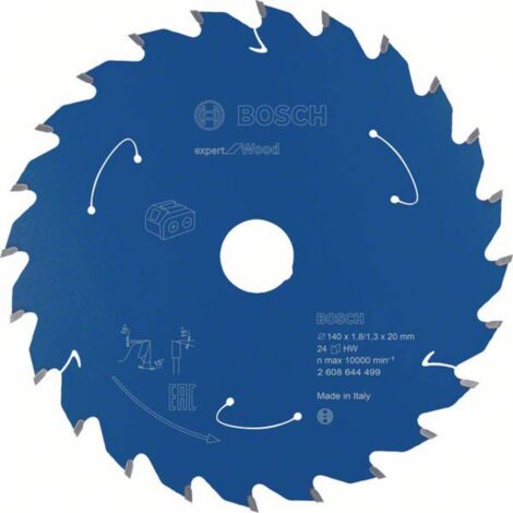 Bosch Lame de scie circulaire Expert for Wood pour scies circulaires sans fil 140 x 1,8 x 20 mm 24 - 2608644499 (1/10)