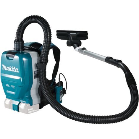 Makita – Aspirateur à dos sans fil 2x18V – Moteur sans balais – Autonomie 140 min – Filtre HEPA pour allergènes – Débit d'air 2,0 m³/min - DVC261ZX15