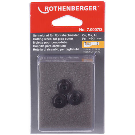 ROTHENBERGER Molette de coupe pour ROTRAC 28/42, Cu-Al-Fe, 3 pièces - 070007D (1/3)